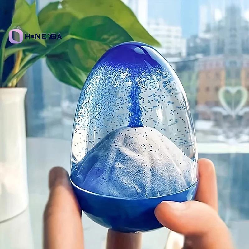 <Honeyby> Eggshell Volcanic Eruption, Floating Sand Volcanic Eruption Ornament, Acrylic Crystal Liqu