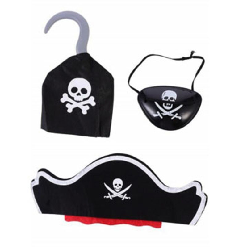 ฮาโลวีน Ball Party Dress Up Props COS Holiday Party Show Pirate Headwear Pirate Blindfold Pirate Hoo