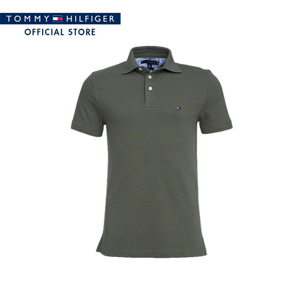 Tommy Hilfiger เสื้อโปโล ผู้ชาย รุ่น 78JA598 MSH - สีเขียว ทรง Slim
