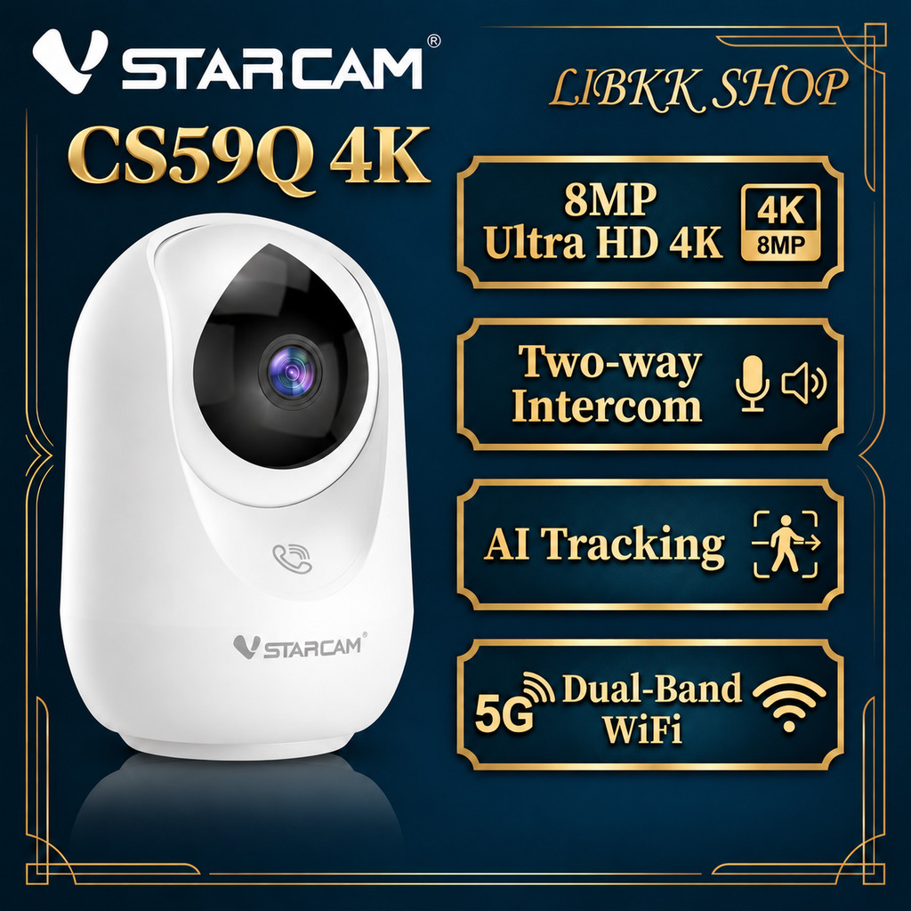 แนะนำ👍 VSTARCAM CS59Q 4K 8MP กล้องวงจรปิดภายใน 5.8GHz WiFi Camera กล้องวงจรปิด
