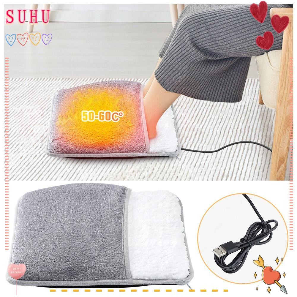 SUHU เครื่องทําความร้อนอุ่นเท้า, USB ชาร์จแผ่นทําความร้อนเท้าไฟฟ้า,ปรับปรุง Sleeping Soft Plush ในครัวเรือนเสื่ออุ่นเท้า