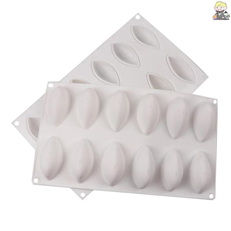 [CLA] 12 Cavity Silicone Cake Fondant Mold Form Quynelle Shaped Mould Mousse Cake Tool [TH]