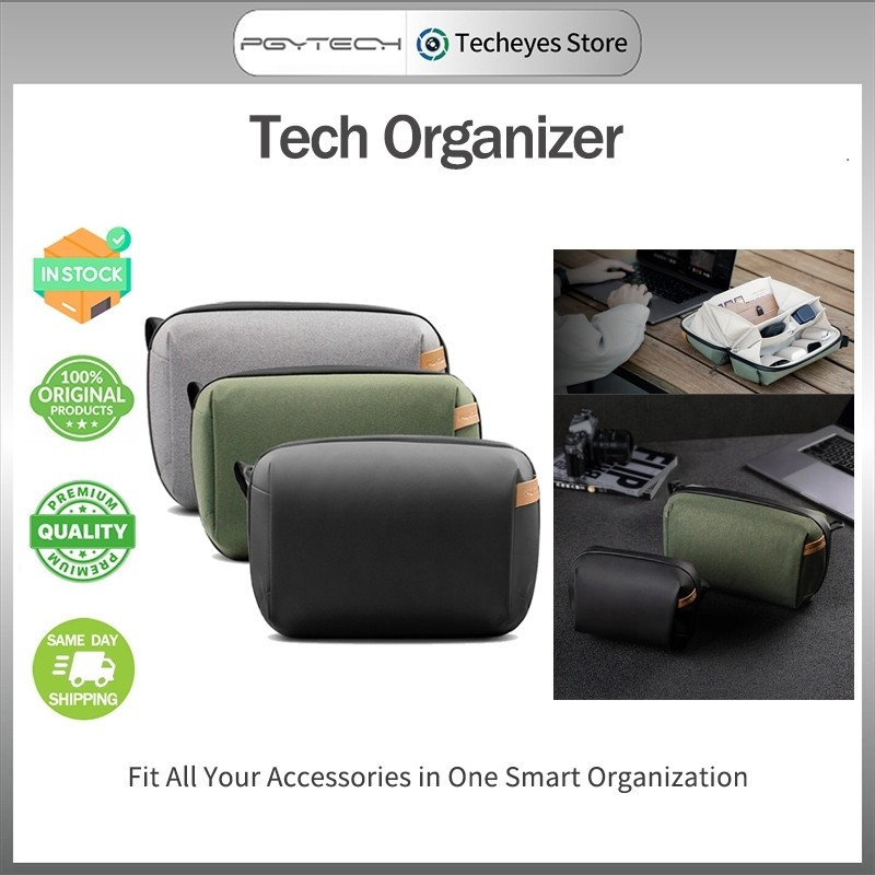 PGYTECH Travel Tech Organizerกระเป๋าถือกันน้ําสําหรับสายเคเบิล/Cord/แบตเตอรี่โทรศัพท์/เครื่องชาร์จ ฯ