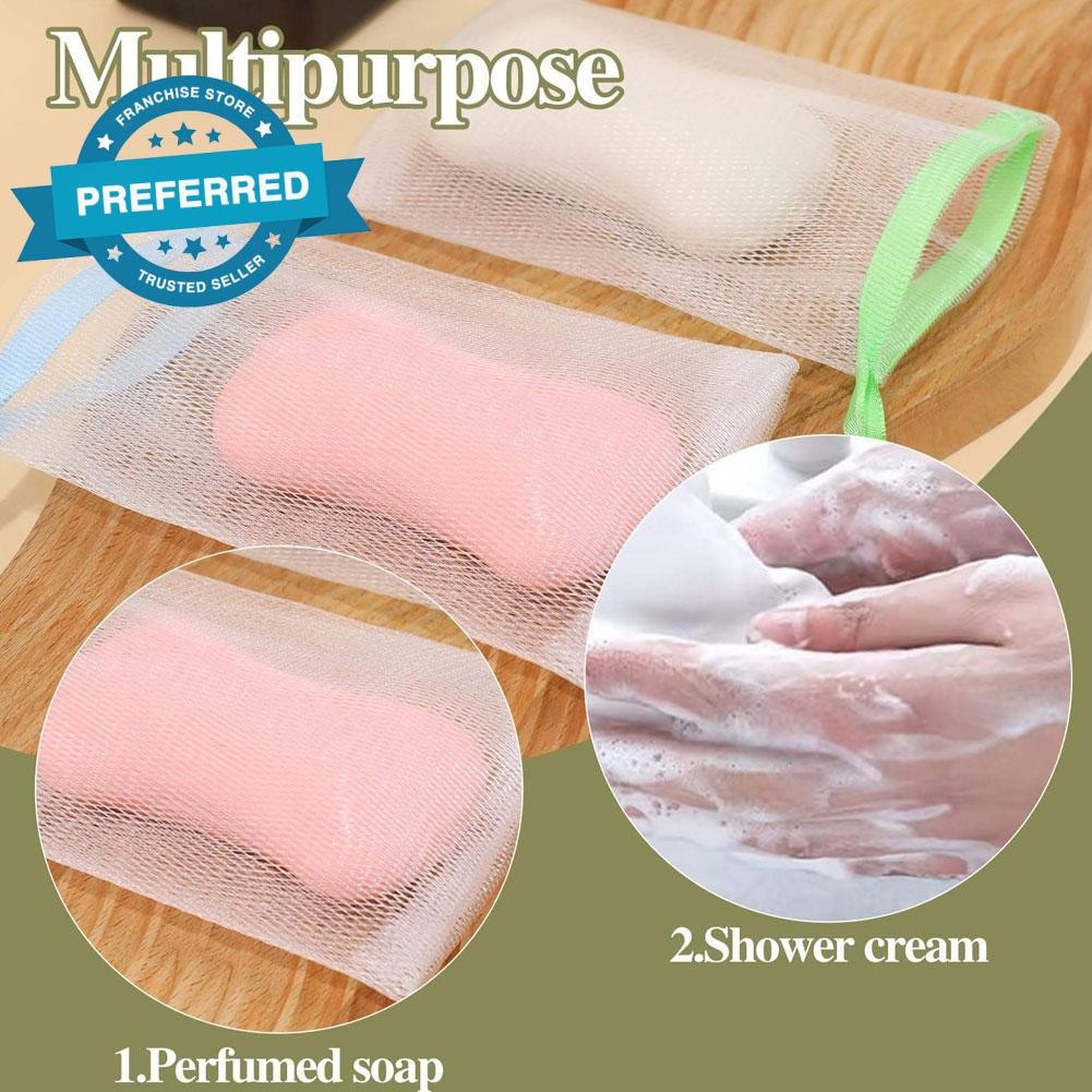 สบู่ล้างหน้าพร้อมถุงตาข่ายสบู่ฟองสุทธิสีสุ่ม E7n9