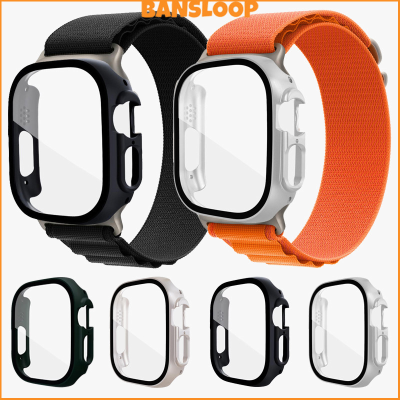 สายรัดไนล่อนวงวงอัลไพน์กรณีครอบคลุมคอมพิวเตอร์ for Apple Watch IWatch Ultra 3 2 SE 3 Series 11 10 9 8 7 6 5 4 49 46 45มม