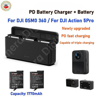 เครื่องชาร์จแบตเตอรี่สําหรับ DJI OSMO 360 / สําหรับ DJI Acti…