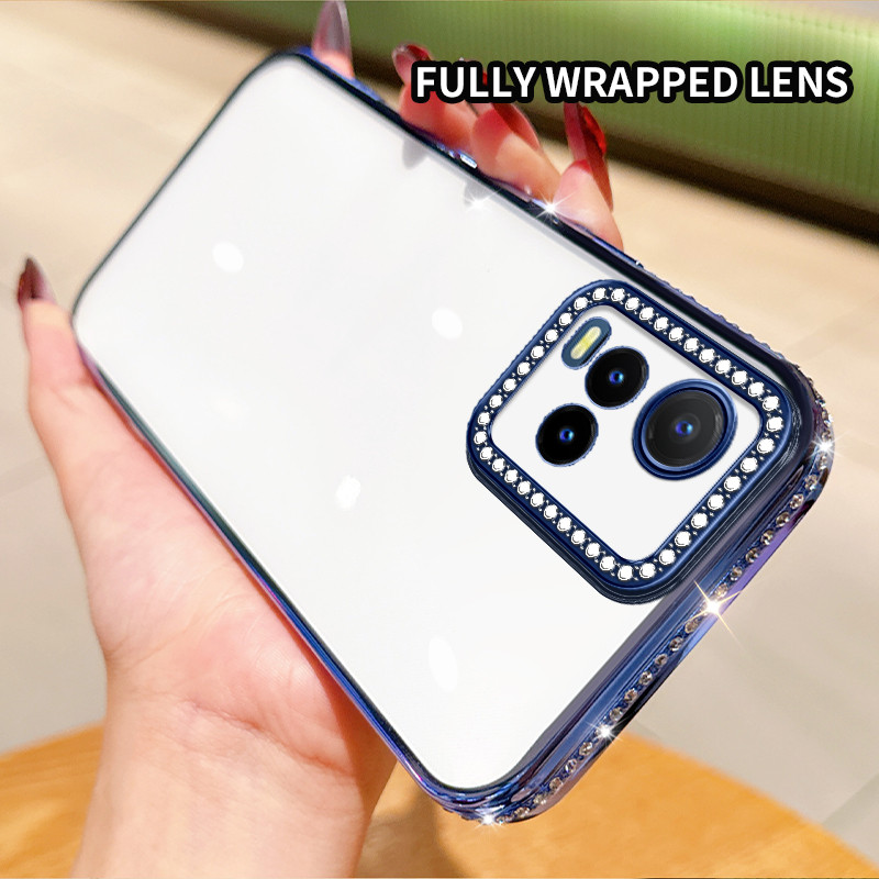 Vivo Y21(2021) V2111 Y21S V2110 Y33S V2109 Y32 V2158A IQOO U5E V2197A หรูหราคริสตัลเคสโทรศัพท์ใส