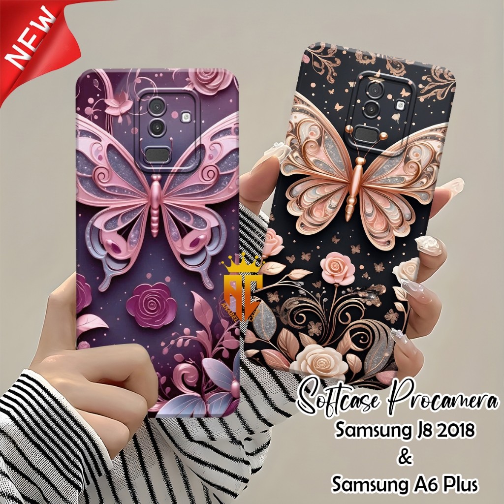 Softcase SAMSUNG J8 2018 / SAMSUNG A6 PLUS - Fashion Case Cute Butterfly Motif - Beautiful Case - Ae
