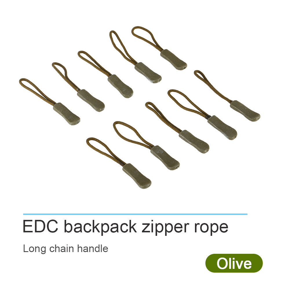 lixadaofficial.th 10x ซิปดึง Slider เชือกดึงปลายล็อคซิปคลิปหัวเข็มขัดสำหรับกระเป๋า EDC กองทัพสีเขียว