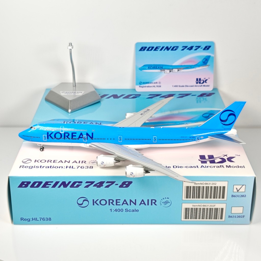 ขายพร้อมสต็อก - HX รุ่น 1: 400 เกาหลีใต้ Airlines B747-8i HL7638 ใหม่ทาสีเครื่องบินรุ่น