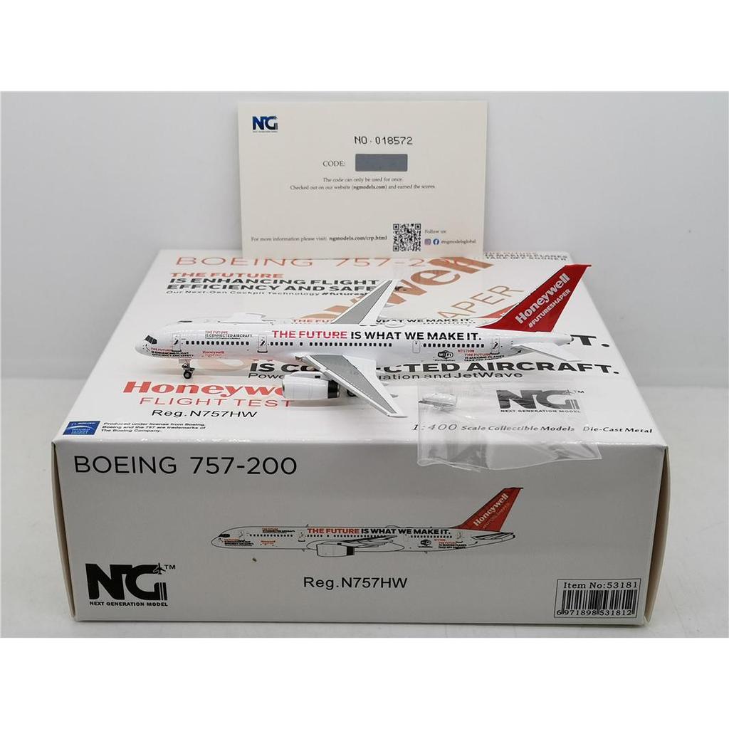 Ready Stock Sale - NG รุ่น 53181 1: 400 Honeywell Engine Test B757-200 N757HW Alloy