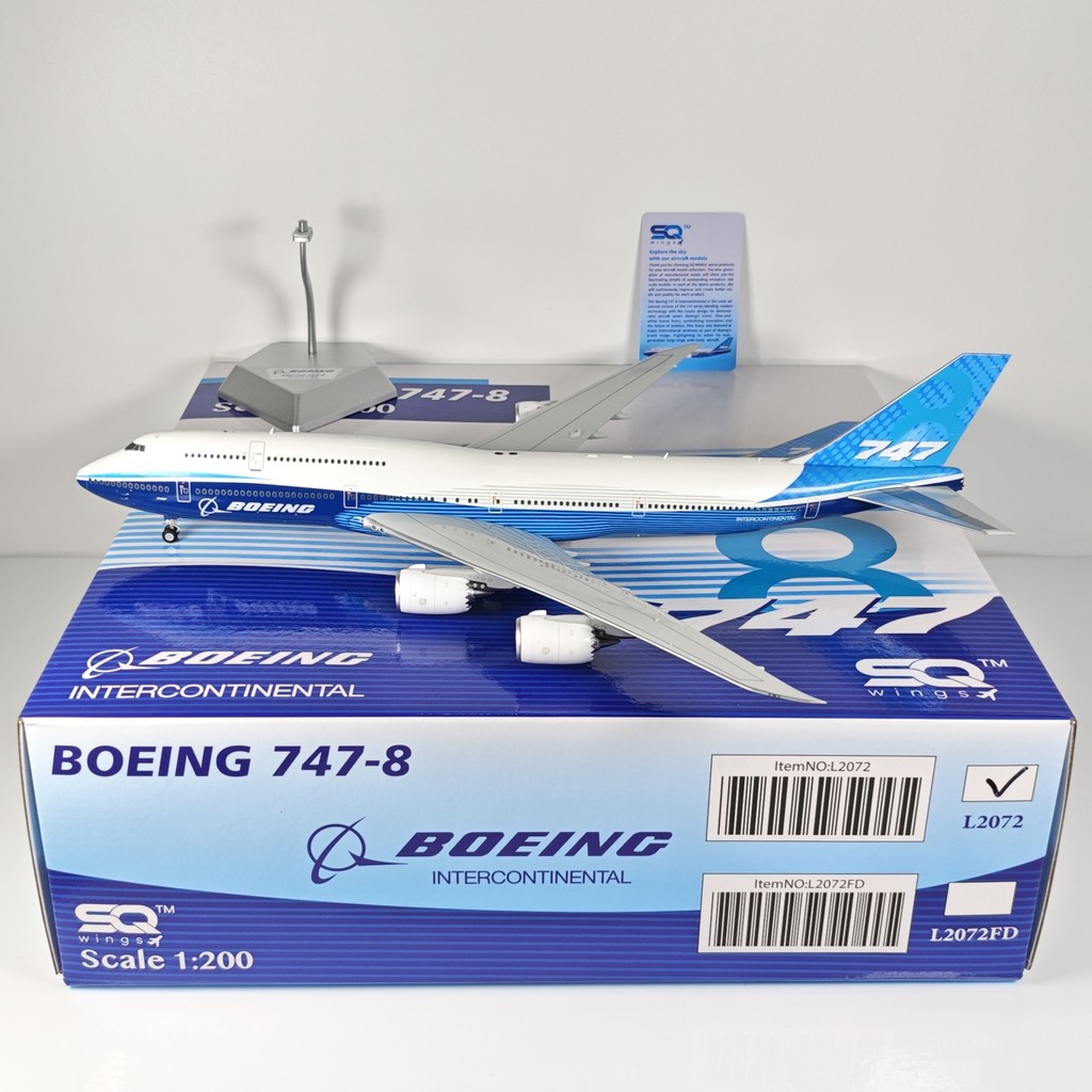 Fast Shipping - SQ Wings L2072 1: 200 Boeing Original Factory B747-8 โมเดลเครื่องบินโลหะผสม