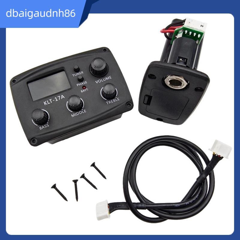 READY STOCKKLT-17A กีต้าร์โปร่ง EQ Preamp, พร้อมจูนเนอร์ Procedding ดิจิตอล 3 Band EQ Equalizer พร้อ