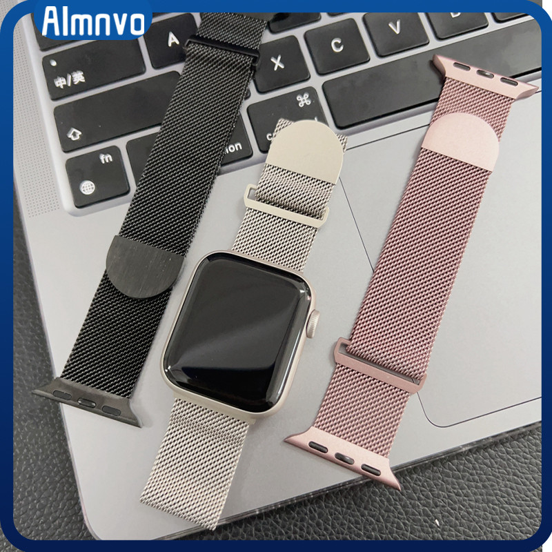 แหวนโลหะสแตนเลสสตีลมิลานอุปกรณ์เสริม for Smart Watch Iwatch Series 11 10 9 8 7 6 5 4 3 2 49 46 45 44 42 41 40mm Ultra 3