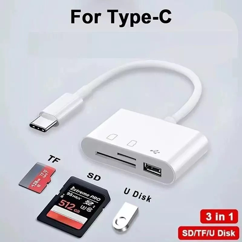 otg card reader เครื่องอ่านการ์ด SD / TF / USB การ์ดกล้อง แฟลชไดรฟ์ เครื่องอ่านการ์ดสําหรับพอร์ต USB-C / TYPE-C อะแด