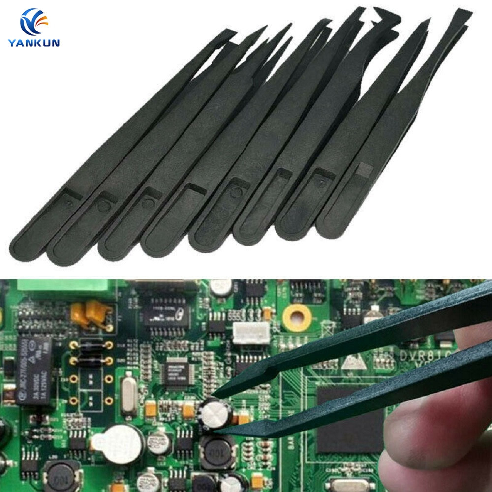 สินค้าใหม่ชุดเครื่องมือมืออิเล็กทรอนิกส์ PCB ซ่อมแหนบพลาสติก Tweezer Kit ESD Forceps8ee