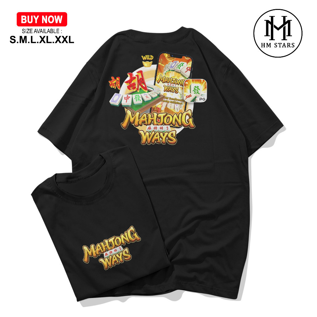 เสื้อยืด MAHJONG WAYS MENS TOP - PG SOFT MAHJONG WAYS 2 DISTRO T-SHIRT - ONLINE GAME SLOT T-SHIRT - 