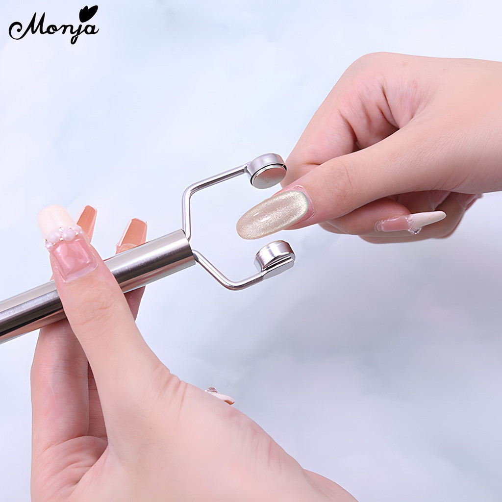 Monja 3in1 เล็บแม่เหล็ก Stick Y รูปแม่เหล็ก Strong ดูด Cat Eye UV เจล Polishเล็บออกแบบเครื่องมือ - รูปที่ 3