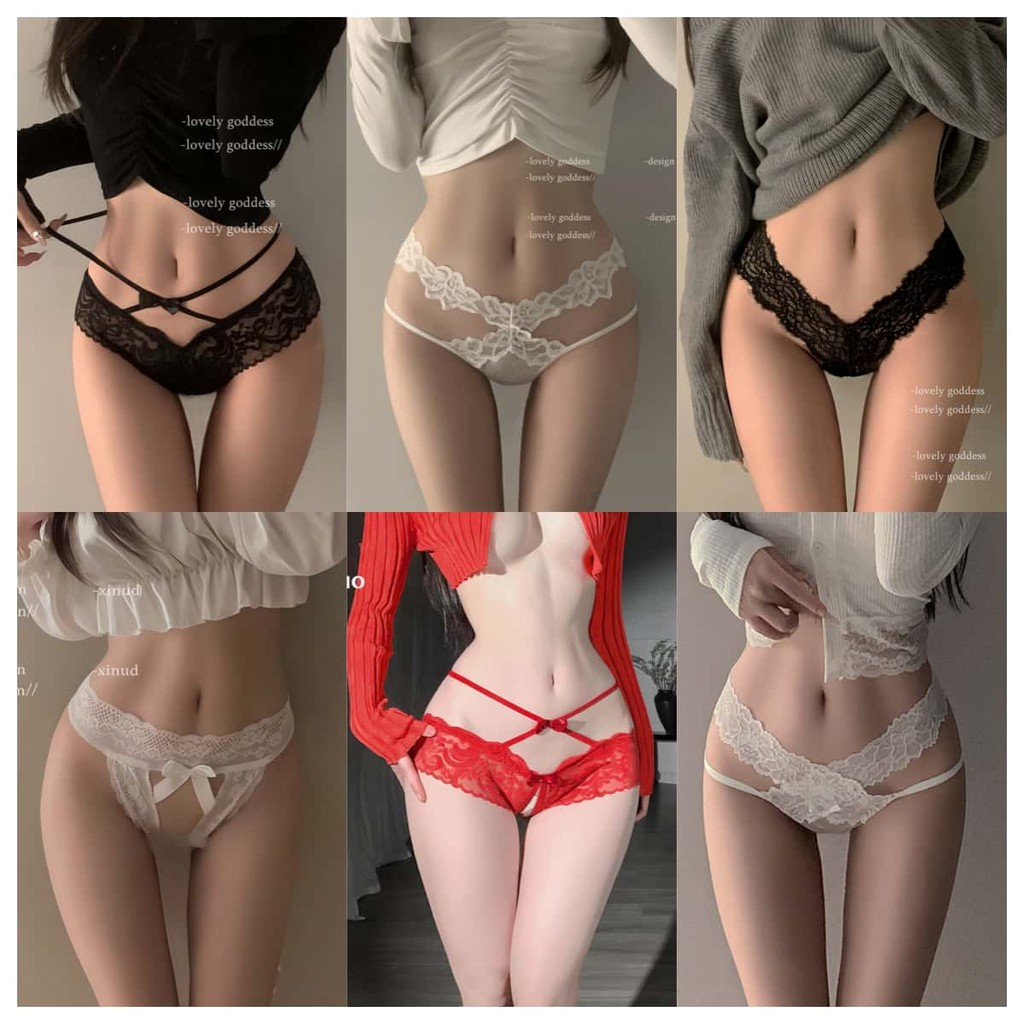 🩷sexy baby🩷กางเกงในผู้หญิงเอวต่ำ lace panty เปิดเป้า ซีทรู ผ้ายืดนิ่ม กางในไร้ขอบ หลากหลายสไตล์ พร้อมส่ง