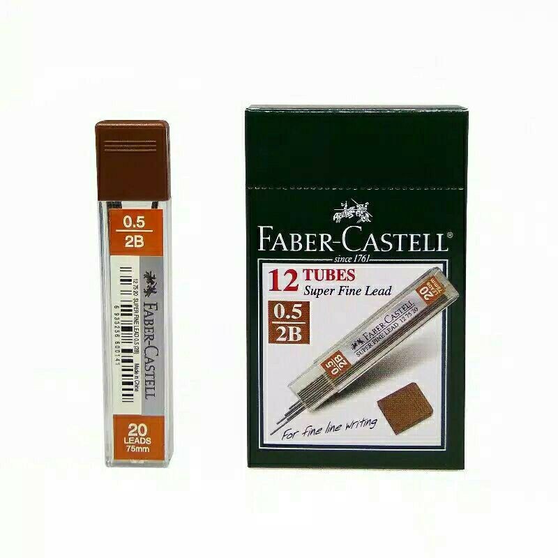 FABER CASTELL 2B PENCIL CONTENTS 0.5/0.7MM MECHANICAL PENCIL CONTENTTS (1 PACK/12TUBE)