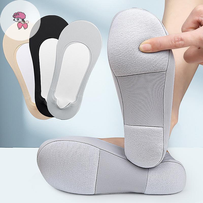 GRL 1 คู่ 3D Arch นวด Health Care สตรีถุงเท้าฤดูร้อนถุงเท้าผ้าไหมน้ําแข็งปากตื้นซิลิกาเจล Anti-off ถ