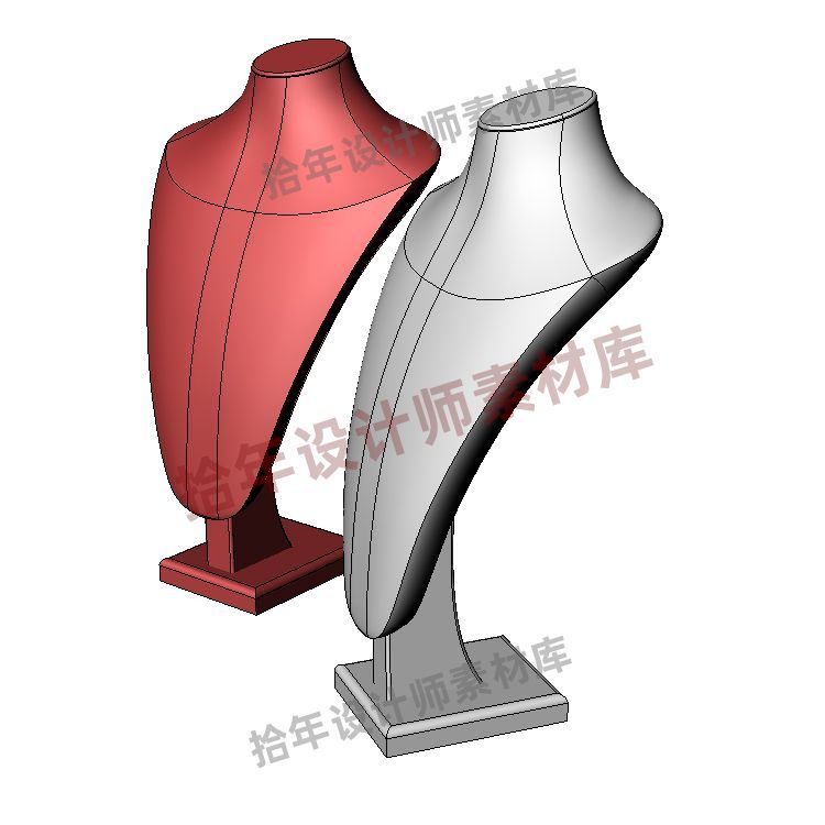 เครื่องประดับรุ่นขาตั้งสร้อยคอคอ Rhino Rhino C4D 3DMAX รุ่น obj