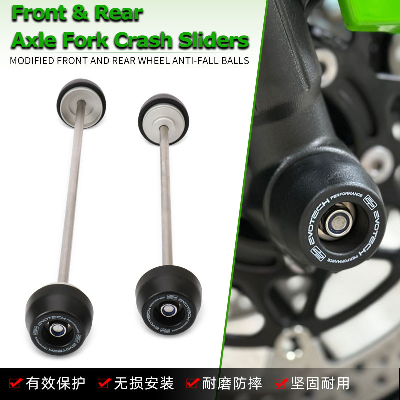 สําหรับ Kawasaki ZH2 Z H2 2020-2025 รถจักรยานยนต์ด้านหน้าและด้านหลังเพลาส้อม Crash Sliders ป้องกันล้