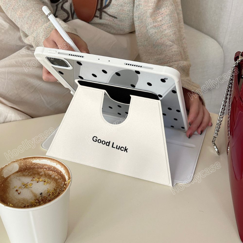 เคสไอแพด A16 Gen11 Air 7 M3 2025 Pro 11 2024 Air 6 5 4 10.9 Gen10 Gen9 Gen8 Gen7 10.2 กรณี สีดํา Wave Point พร้อมดินสอ 720° การหมุน - รูปที่ 7