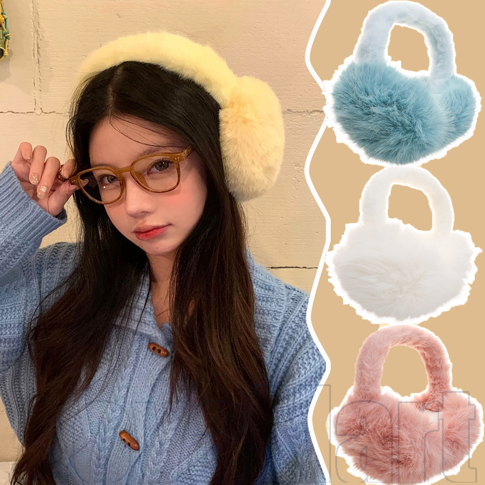 ที่ปิดหูพับได้ พกพาสะดวก วัสดุนุ่มเหมือนขนสุนัขจิ้งจอก หลากหลายสีสำหรับฤดูหนาว
