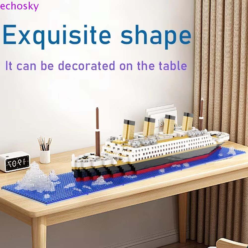 ECHOSKY Titanic Building Block,อนุภาคขนาดเล็กผสมCruiseเรืออิฐรุ่น,เด็กความยากสูงเครื่องประดับโต๊ะตกแต่งบ้านTitanic Assemblyของเล่นเด็กของเล่น
