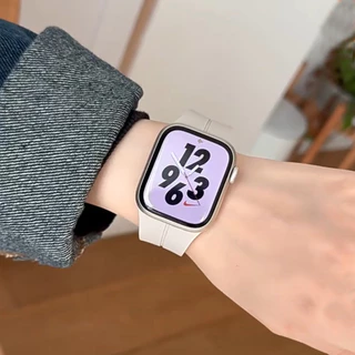 สายยางแม่เหล็ก for iWatch Apple Watch Ultra/SE 3 2 Series 11 10 9 8 7 6 5 4 3 49มม. 46มม. 45มม. 41 44 40มม. 42มม. 38มม.