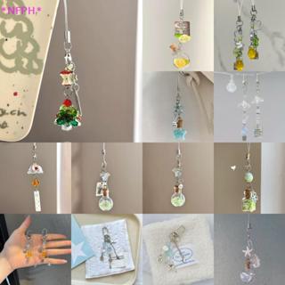 NFPH> ต้นคริสต์มาสหวานดริฟท์ขวดโคลเวอร์สี่ใบจี้สายโทรศัพท์พว…