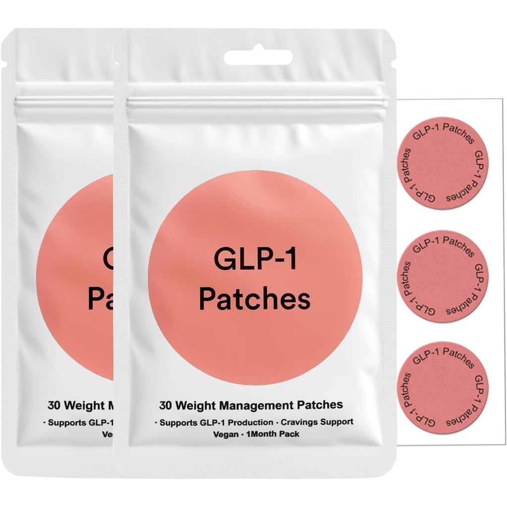 GLP - 1 Patches for Men Women, Vegan Plant-Based Blend, 2 Pack, 60 Count
