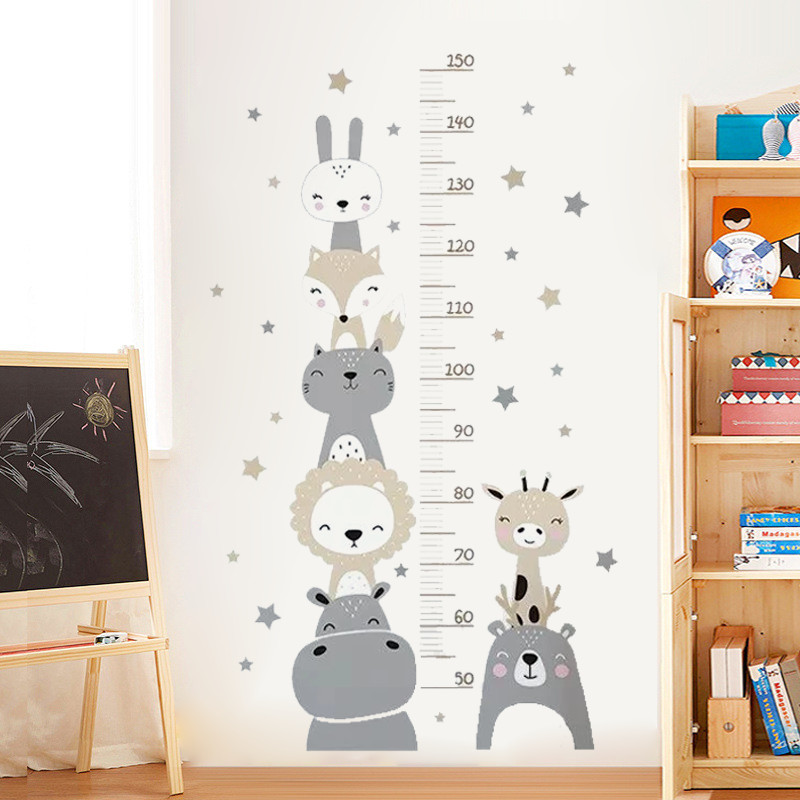 Aesthetic Childrens Height Wall Sticker - Animal Owl Monkey Aesthetic Room Decor |