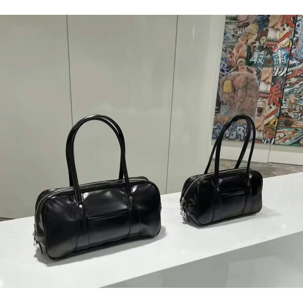 ✩Eudae Castle Peak Limited Dress Bag CDG แบบพกพาใต้วงแขนซิปไหล่สไตล์วิทยาลัยโบว์ลิ่งขนาดใหญ่✷