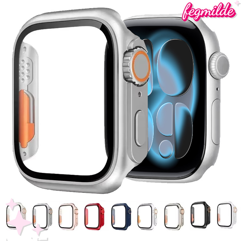 ฝาครอบเคสพีซีแบบกระจกนิรภัย for Smartwatch Iwatch Apple Watch SE 3 2 Series 11 10 9 8 7 6 5 4 46มม 45 41 42 38 44 40มม