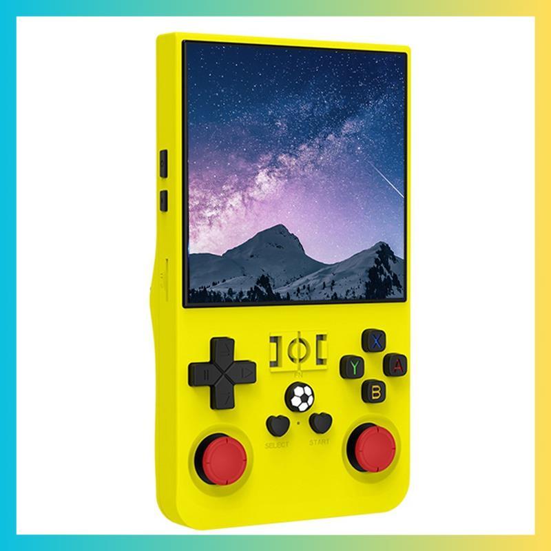 R36MAX Retro เกมคอนโซล 128GB 4.0 นิ้วหน้าจอ IPS แบบพกพาเครื่องเล่นวิดีโอมือถือเกมก่อนโหลด Yellowrums