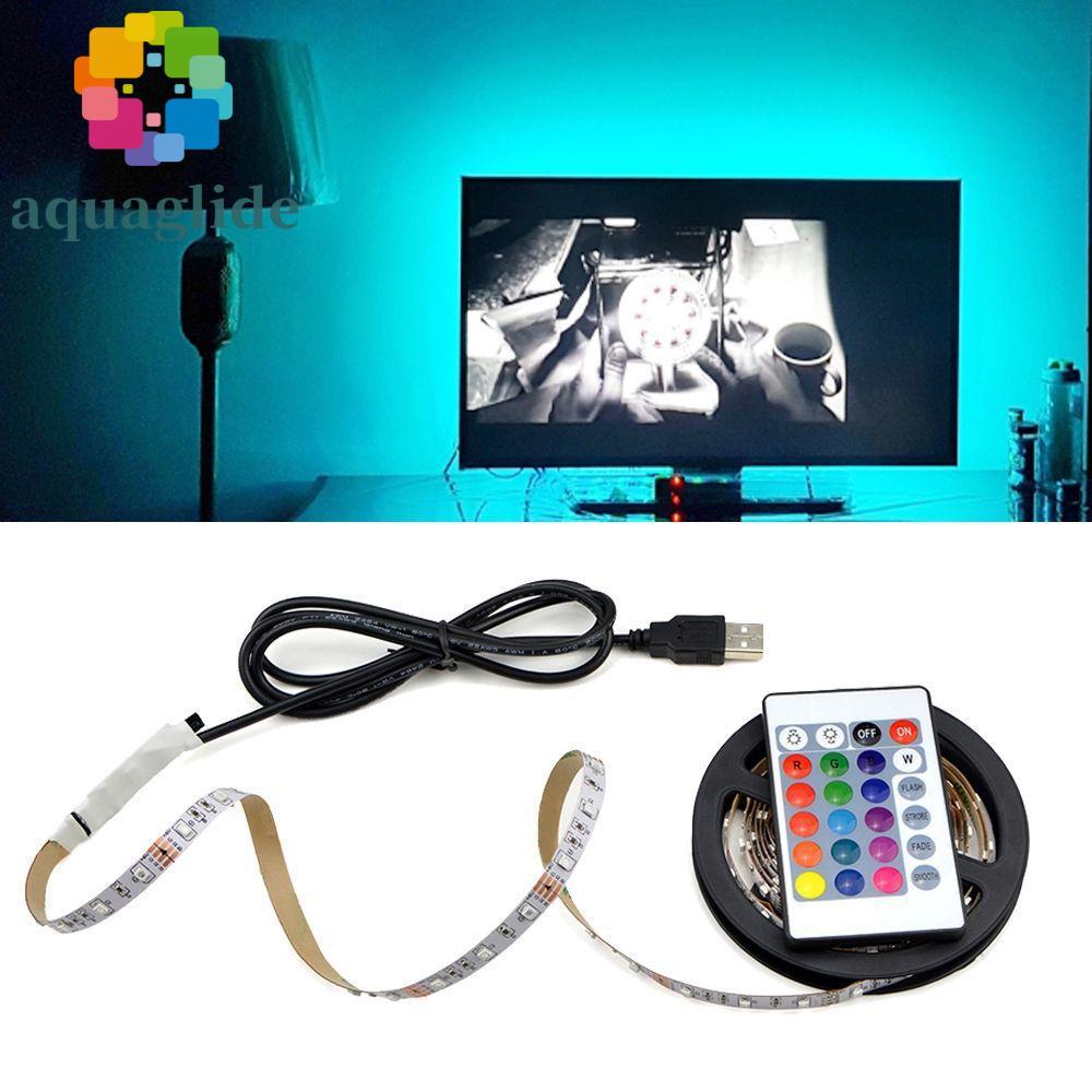AQUAGLIDE LED strip Light DIY USB LED Light Night Light สําหรับพื้นหลังทีวีโคมไฟตั้งโต๊ะตกแต่งคริสต์