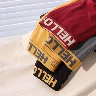 คุณภาพแท้ ไม่ใช่คุณภาพขโมย！【เซ็ต 5/10 ชิ้น】HELLO-กางเกงบ็อกเซอร์ผู้ชาย Men Underwear Boxer ดีไซน์เป้ากางเกงสองชั้น