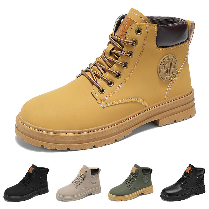 รองเท้าผู้ชายมาร์ตินรองเท้ากลางแจ้งรองเท้าเดินป่ารองเท้าสูงด้านบนหลวมรองเท้าฤดูใบไม้ร่วงฤดูหนาวรองเท้าผู้ชายแฟชั่นรองเท้าลําลองหนา พื้นรองเท้า เพิ่มความสูงร