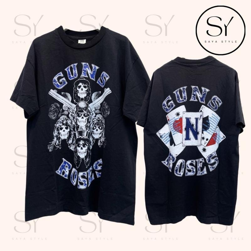 เสื้อยืดผ้าฟอก Gun n rose - N’ Card