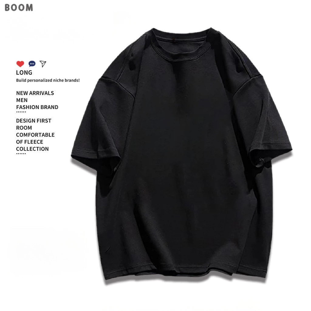 (จัดส่งตลอด 24 ชั่วโมง)BOOM SHOP🚀 แฟชั่นสไตล์เกาหลี เสื้อยืด Oversize สีดำ เสื้อยืดผู้ชาย ผู้หญิง เสื้อเท่ห์ๆ 6สีS-3XL