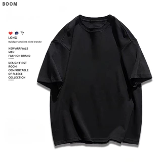 （จัดส่งตลอด 24 ชั่วโมง）BOOM SHOP🚀 แฟชั่นสไตล์เกาหลี เสื้อยืด Oversize สีดำ เสื้อยืดผู้ชาย ผู้หญิง เสื้อเท่ห์ๆ 6สีS-3XL