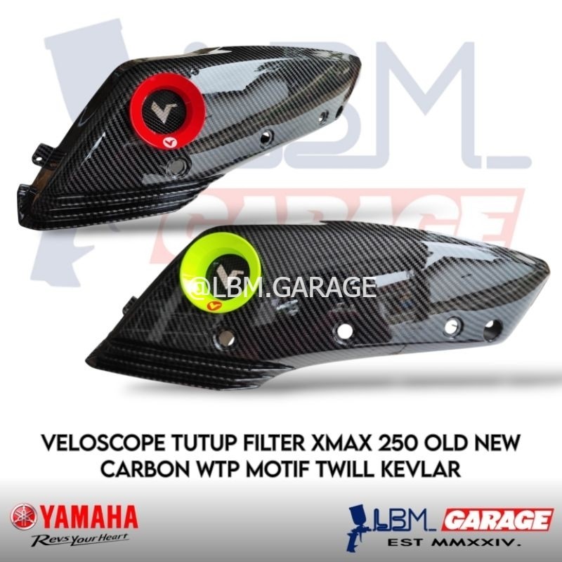 ฝาครอบกรอง Veloscope Yamaha Xmax 250 Old New Connected Carbon WTP Twill Motif Kevlar