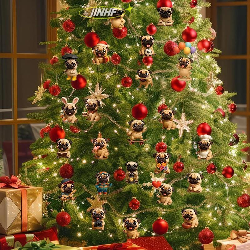 [BestBuyshop] Pug Advent Calendar 2025, 24 Days Christmas Advent Calendar With Cute Pug Dog Hanging 