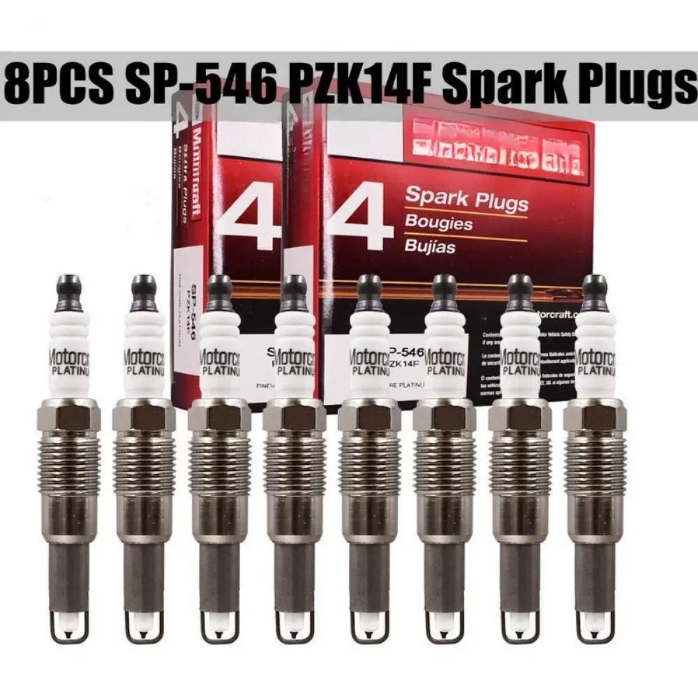 8 ชิ้น SP546 หัวเทียน PZK14F ของแท้ใหม่สําหรับ Ford Motor-craft F150 F250 F350 F450 F550 5.4L 6.8L V