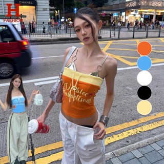 'พร้อมส่ง' FY3583 เสื้อเกาะอก สีสดใส ลายดอกไม้ เสริมฟองน้ำทร…