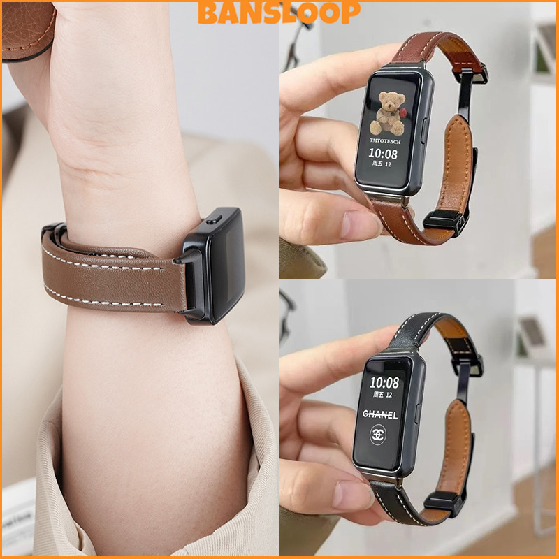 สายหนังอ่อน for Huawei Band 11/11 Pro/10/9/8 กีฬาแม่เหล็กสายรัดข้อมือระบายอากาศสายรัดข้อมือ for Huawei Band 10 9 8 NFC