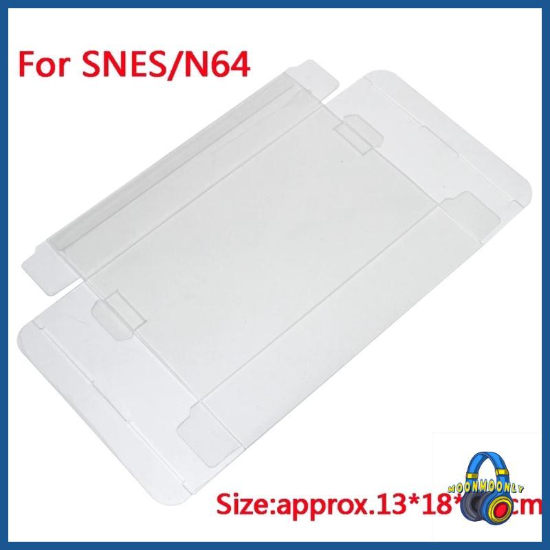 MOON Clear Box Case Sleeve CIB Protector for SNES N64 Games Cartridge Box