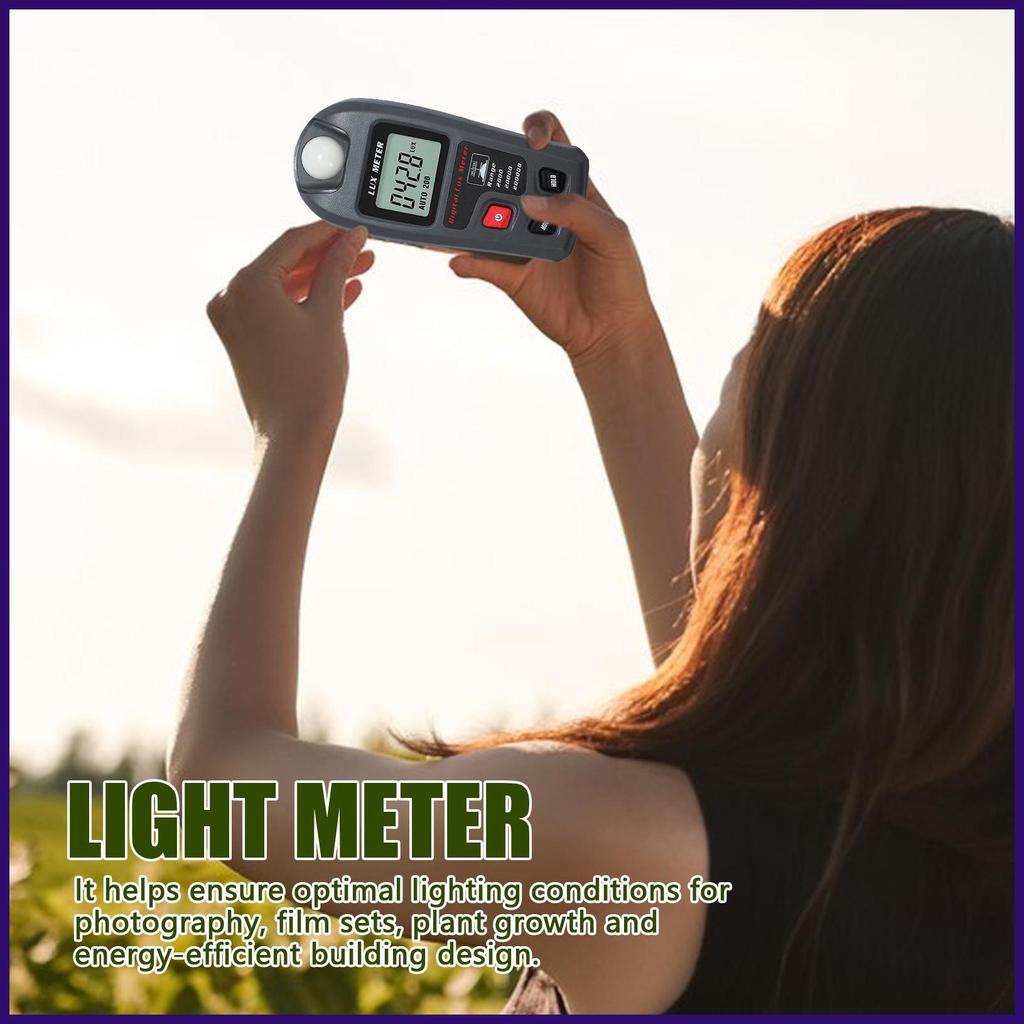 Lux Meter Digital LCD Screen Camera Light Meter แบบพกพามือถือ Par Light Meter แบตเตอรี่ดําเนินการ Il